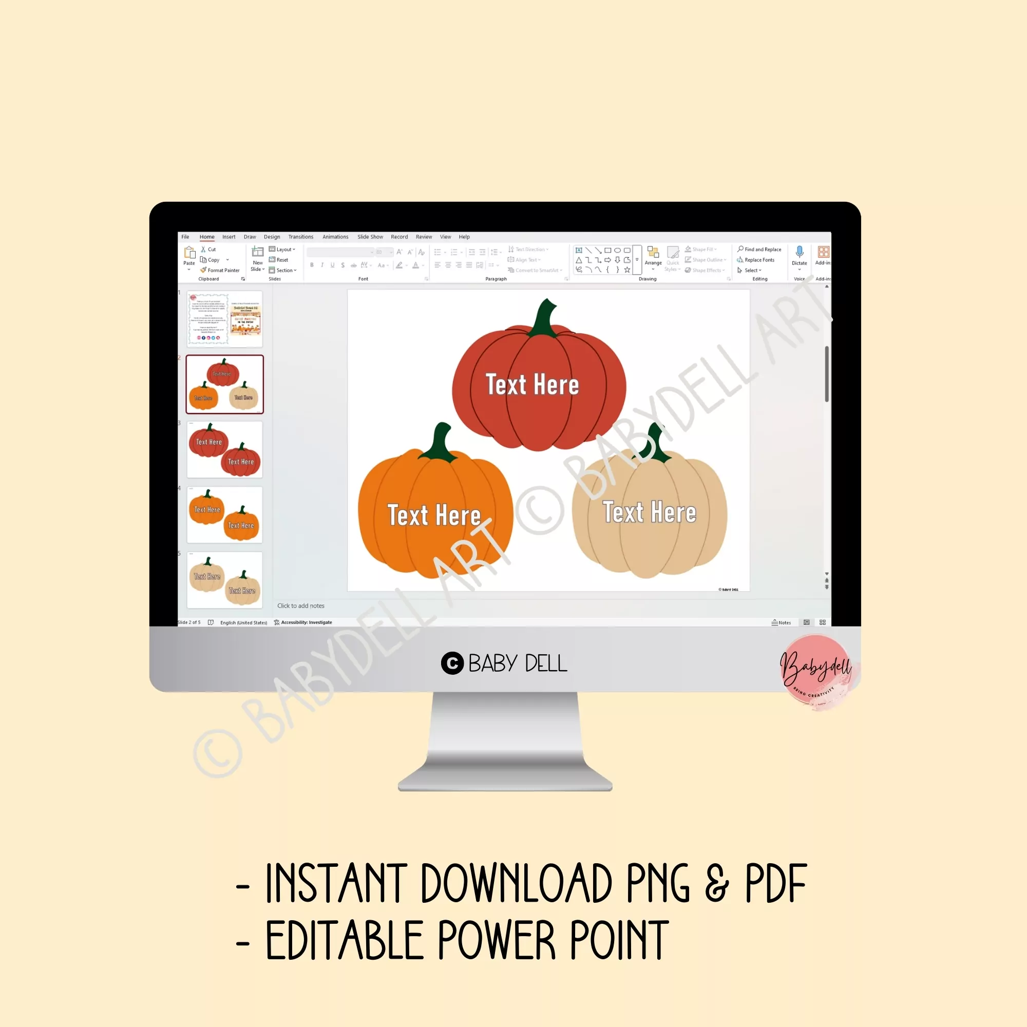 Cute autumn-themed bulletin board kit featuring adorable pumpkins and editable classroom decor.
