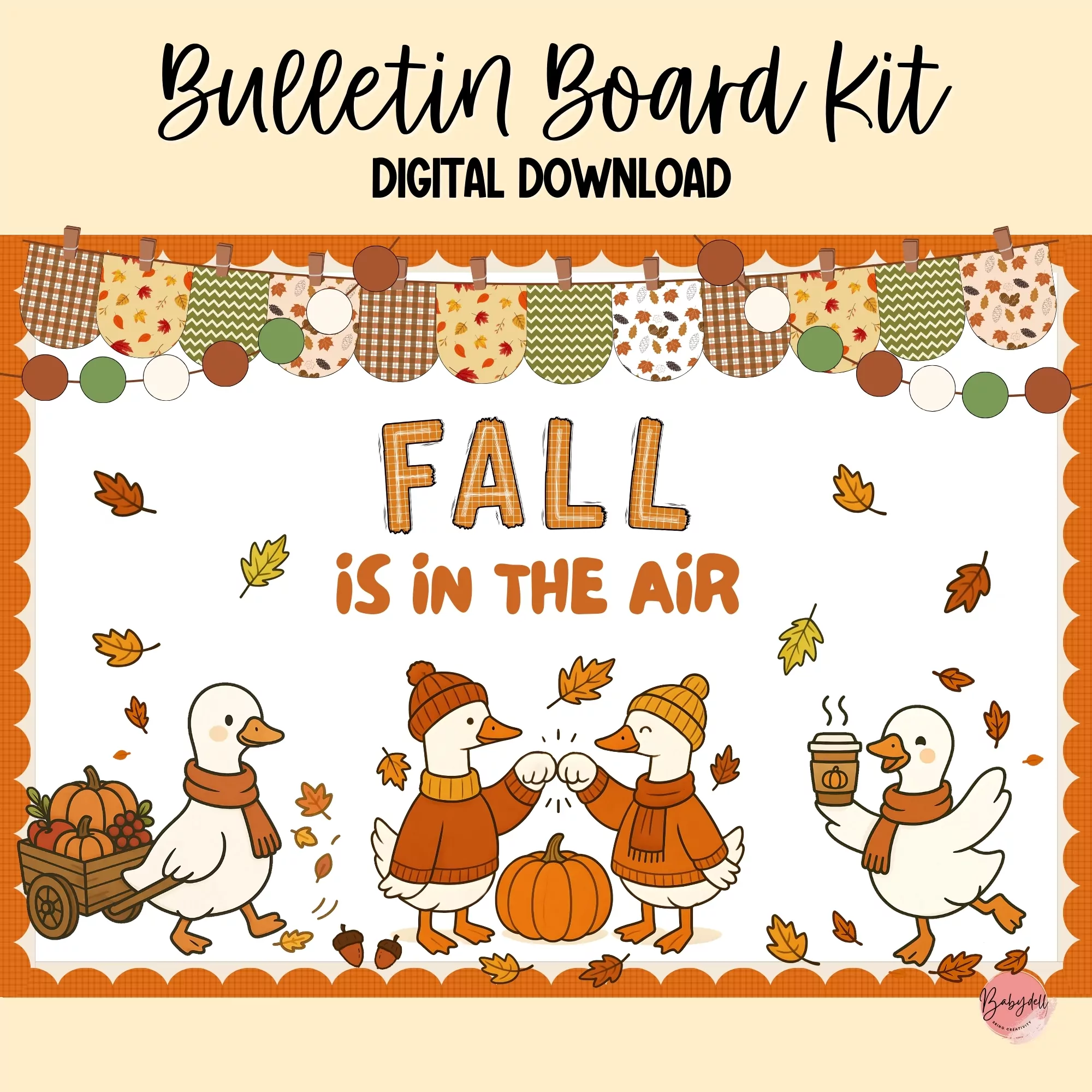 Colorful Silly Goose Fall Bulletin Board Kit for classroom decoration.