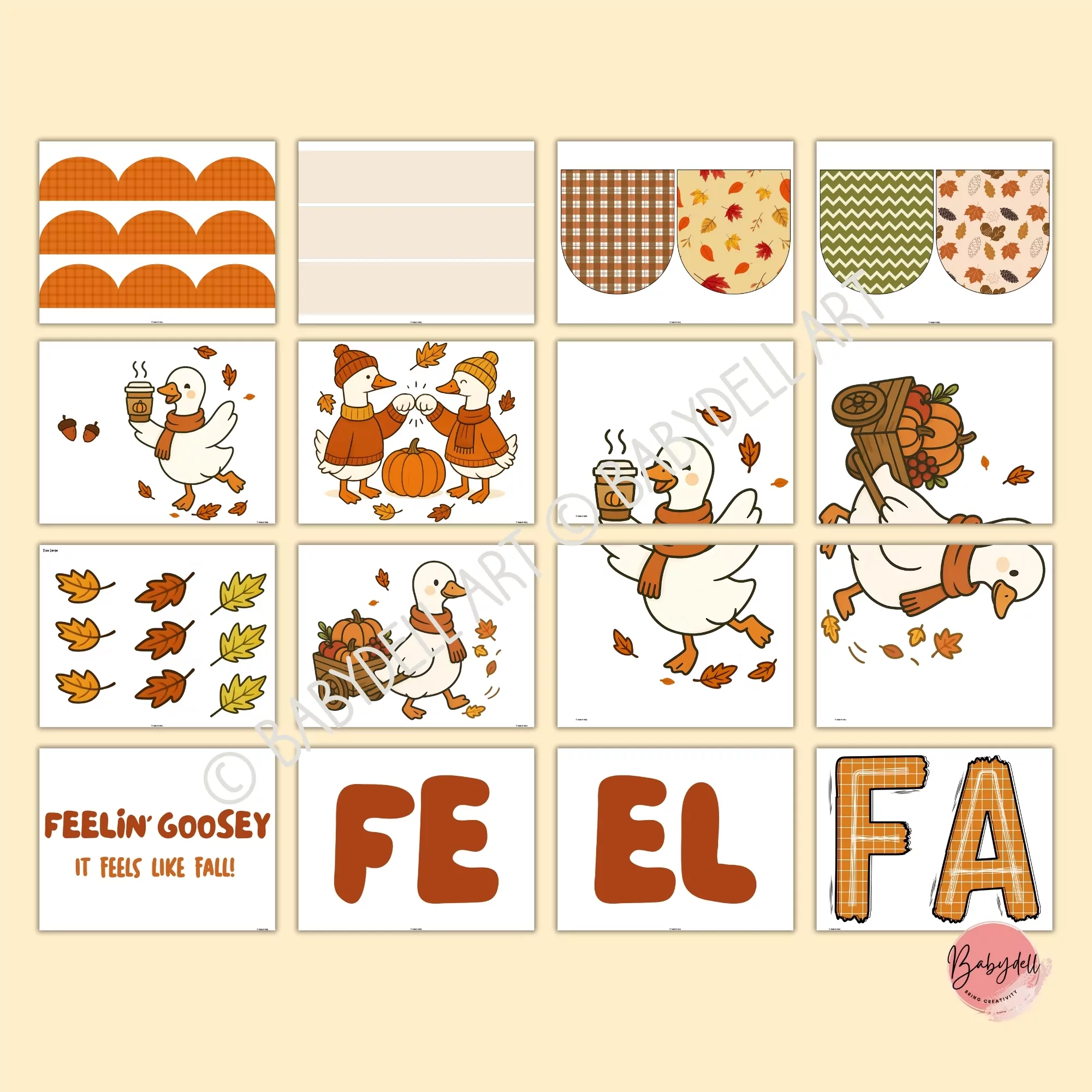 Colorful Silly Goose Fall Bulletin Board Kit for classroom decor