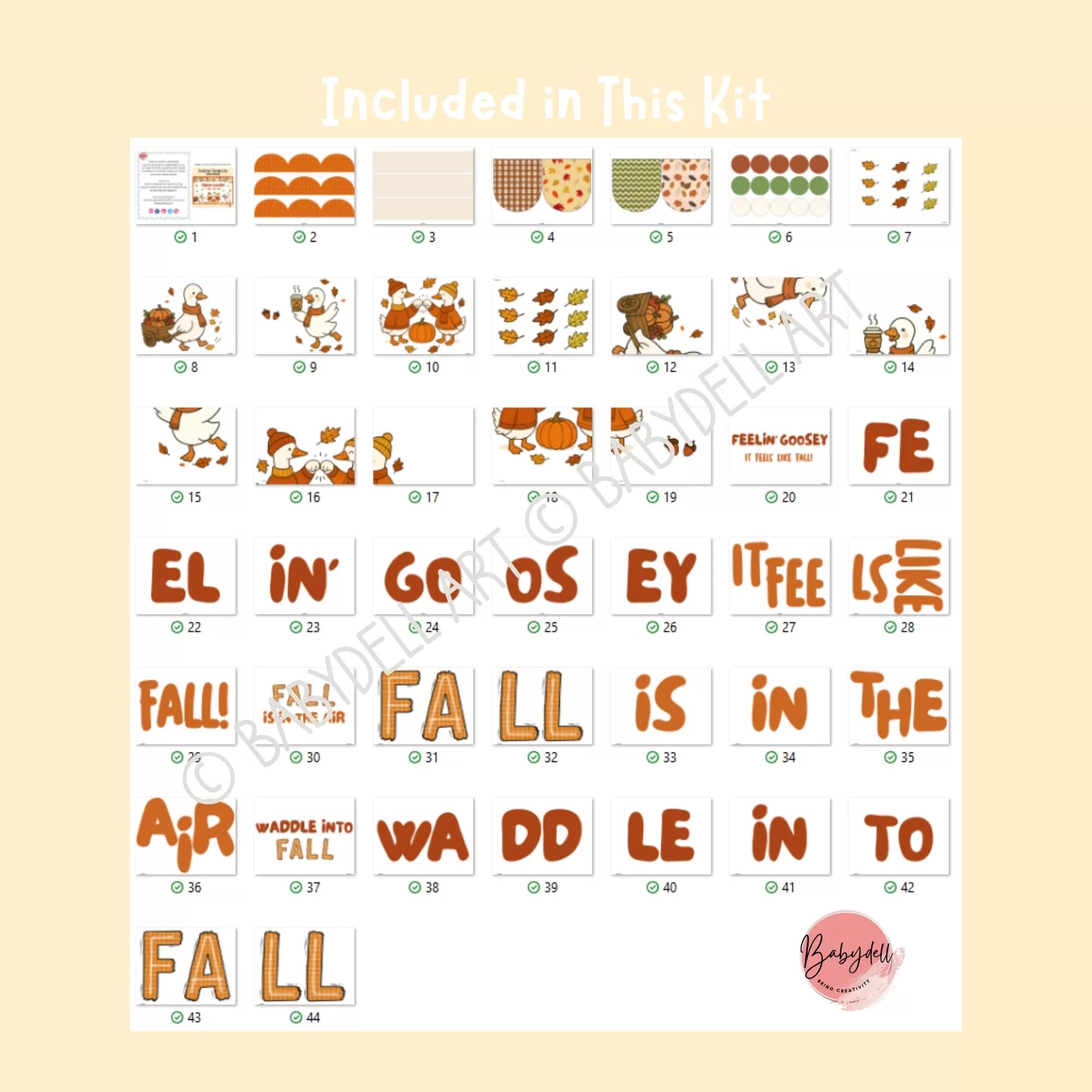 Colorful Silly Goose Fall Bulletin Board Kit for classroom decor