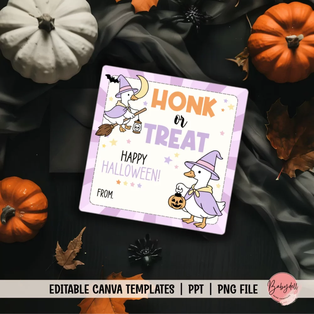 Funny “Silly Goose” Halloween Tags for Unique Kids’ Classroom Treats