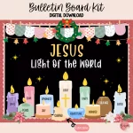Colorful Advent candle bulletin board kit for Christmas decorations
