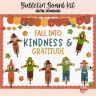 Editable scarecrow-themed bulletin board kit for fall classroom décor.