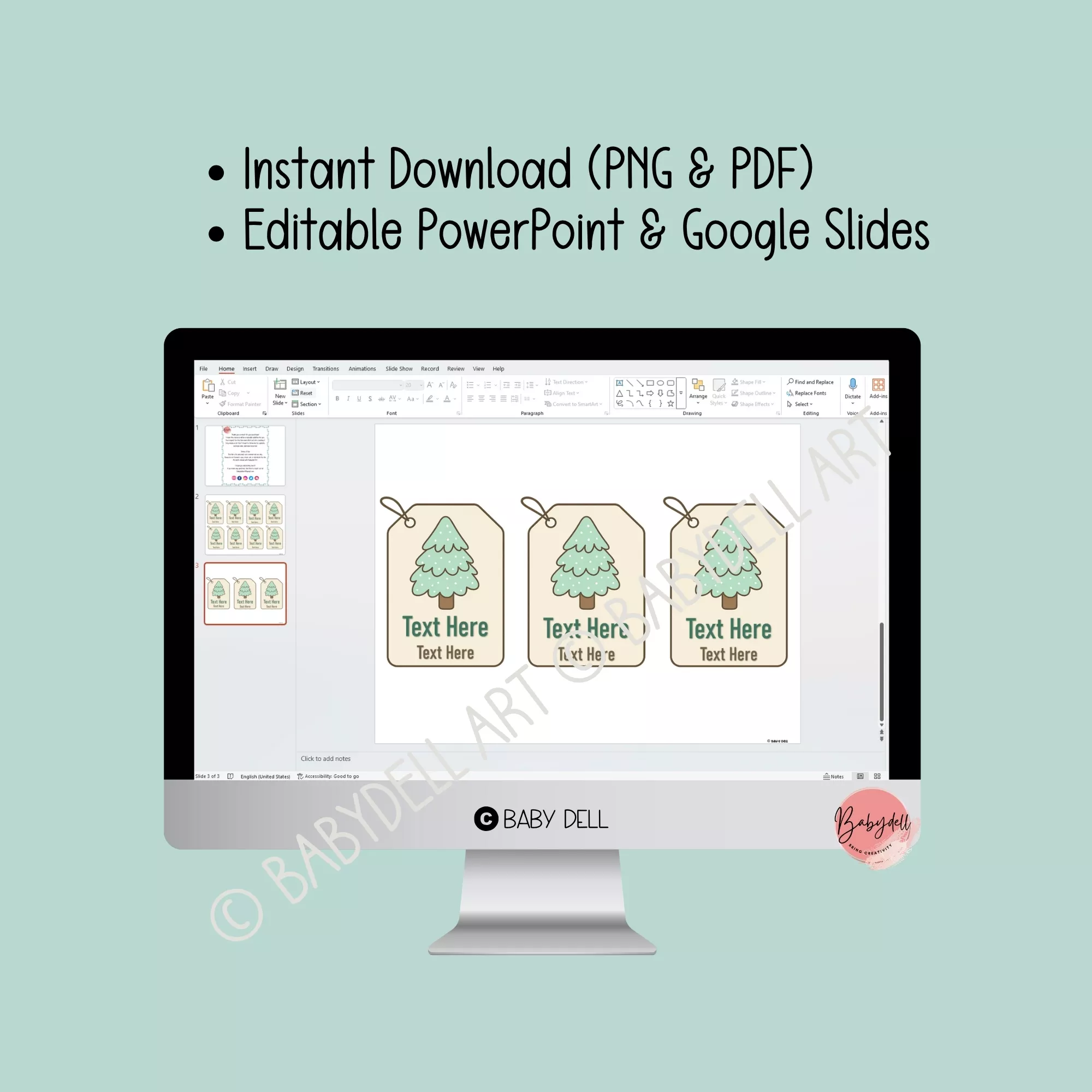 Editable Merry & Bright Christmas tree bulletin board kit for classrooms