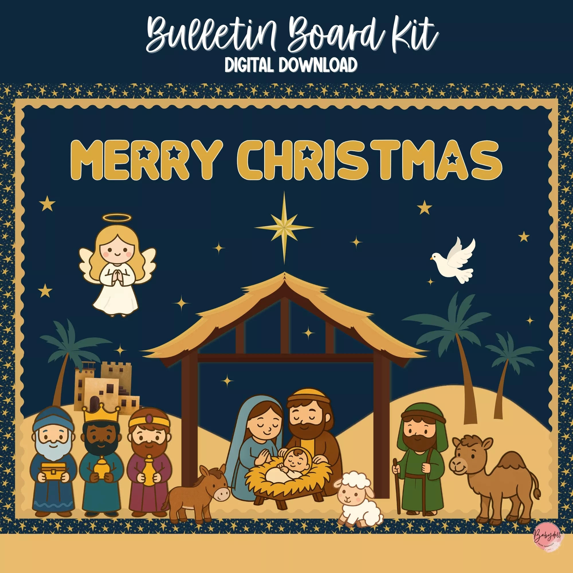 Nativity Scene Bulletin Board Kit | Joy to the World Classroom Decor