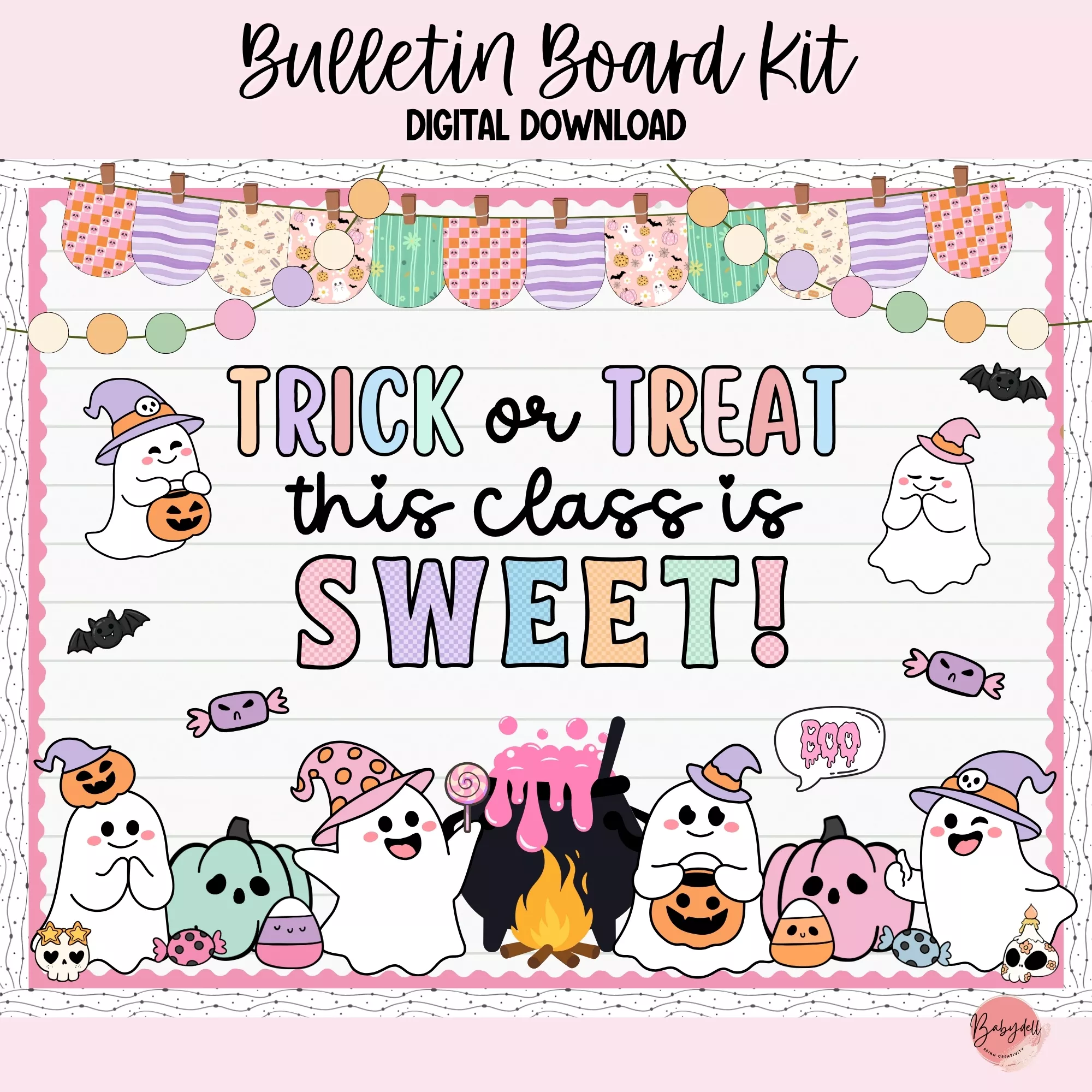 Trick or Treat Classroom Decor | Sweet Halloween Bulletin Board Set