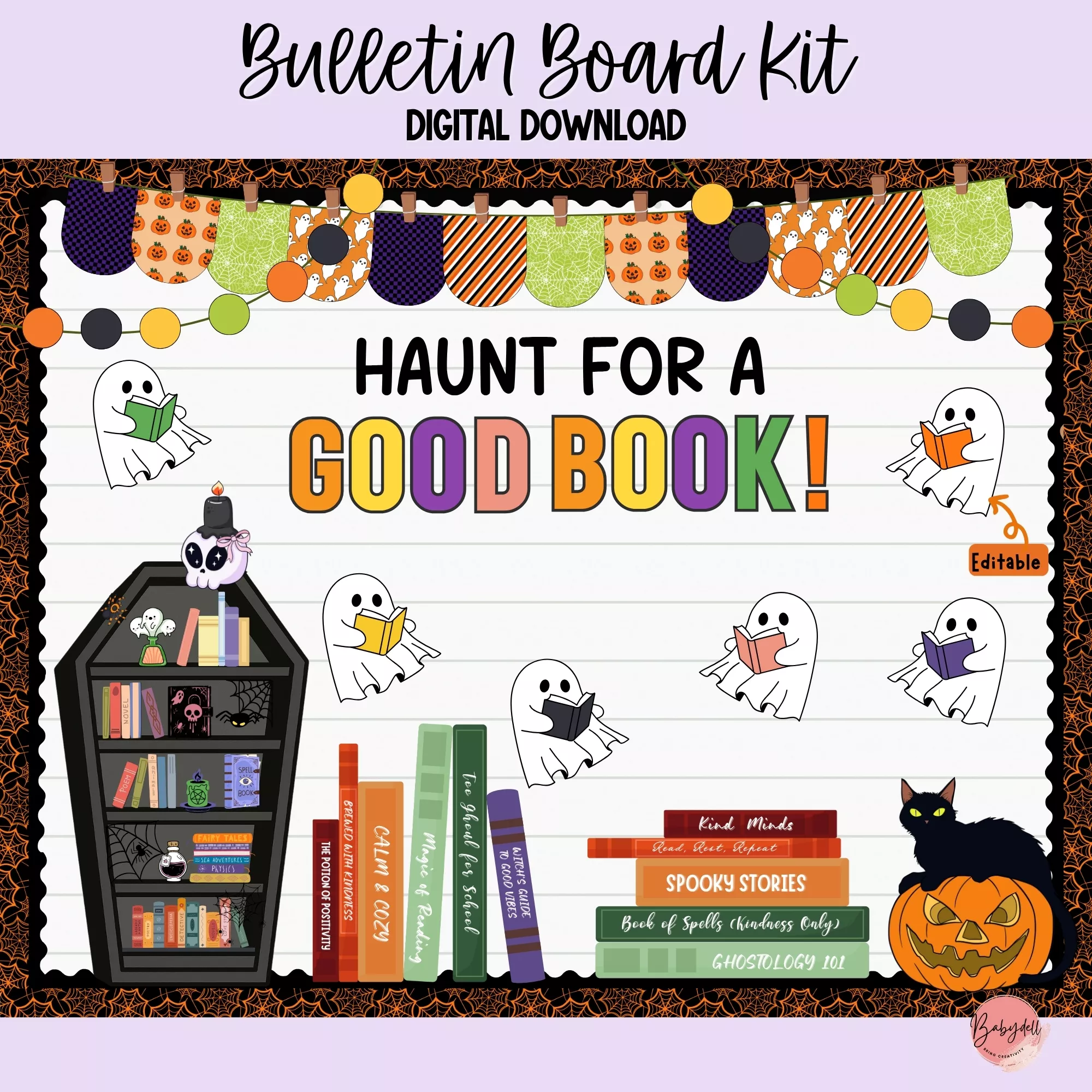 Halloween ghost bulletin board kit for classroom decoration