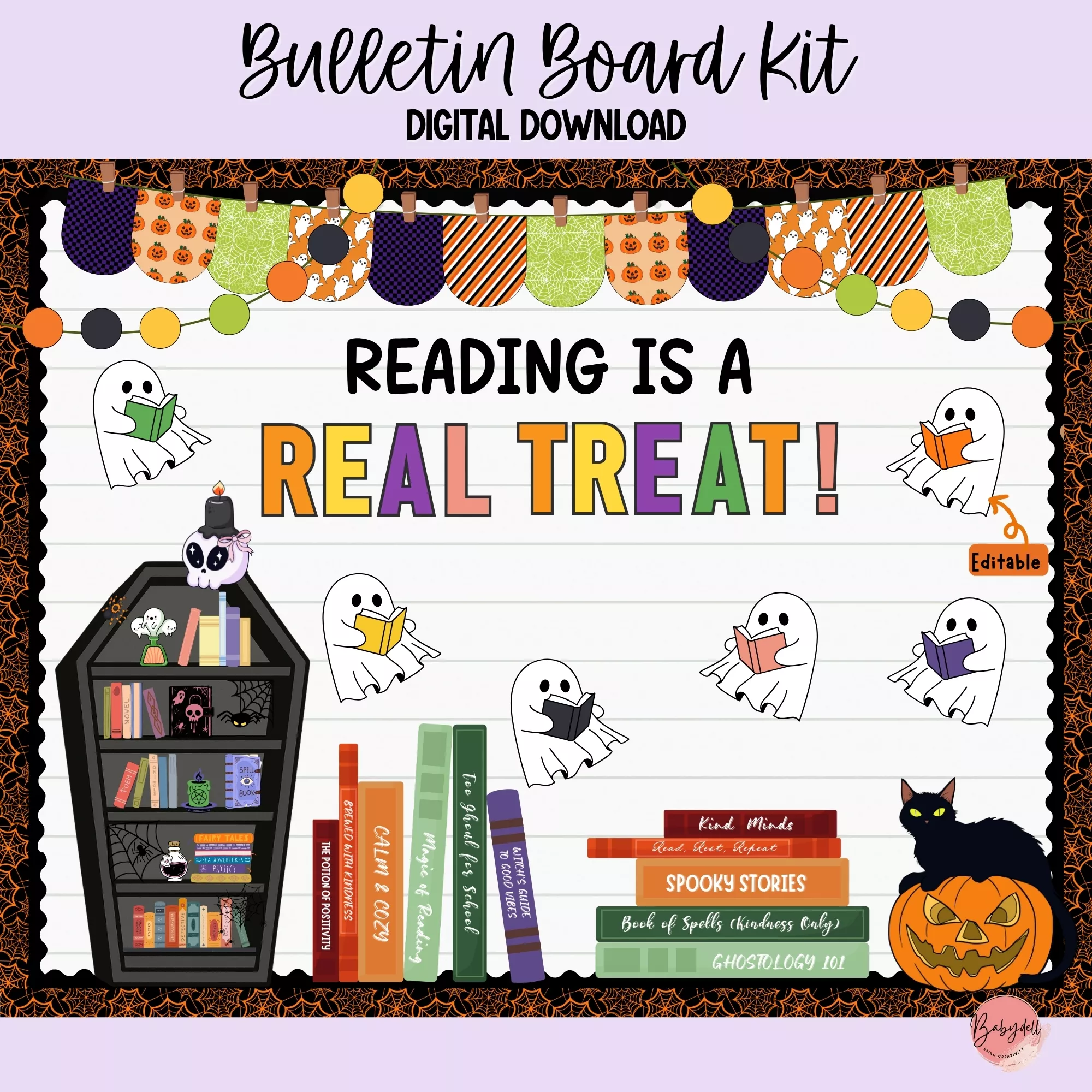 Halloween ghost bulletin board kit for classroom decoration