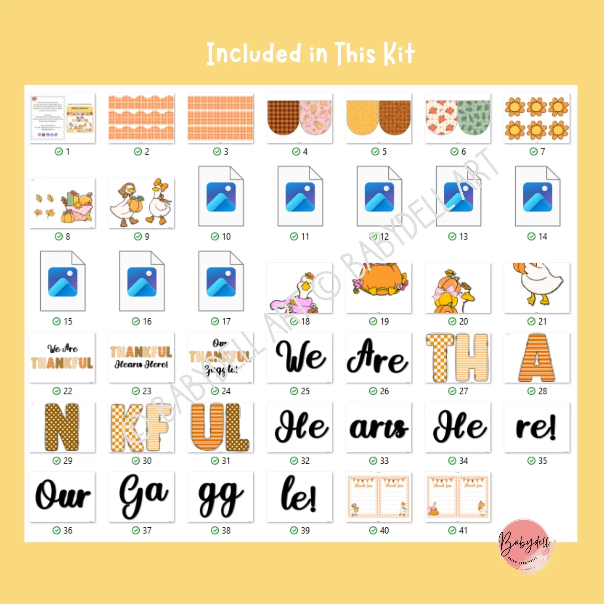 Colorful bulletin board kit featuring a playful goose and autumn-themed decorations for Thanksgiving classroom decor.