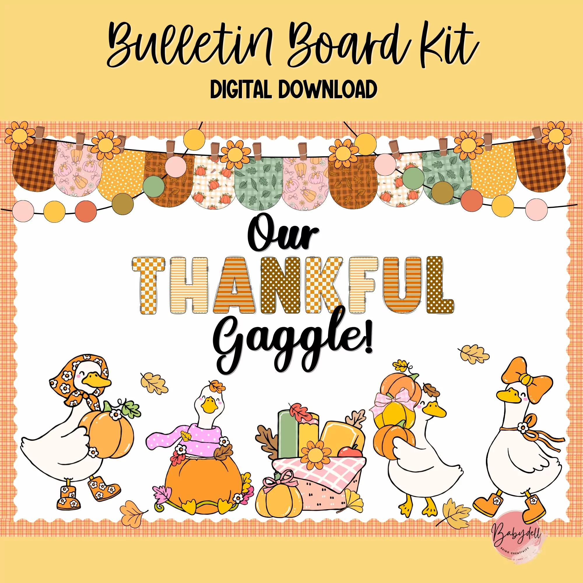 Fall Thanksgiving Goose Bulletin Board Kit and Classroom Door Decor Set - Image 5