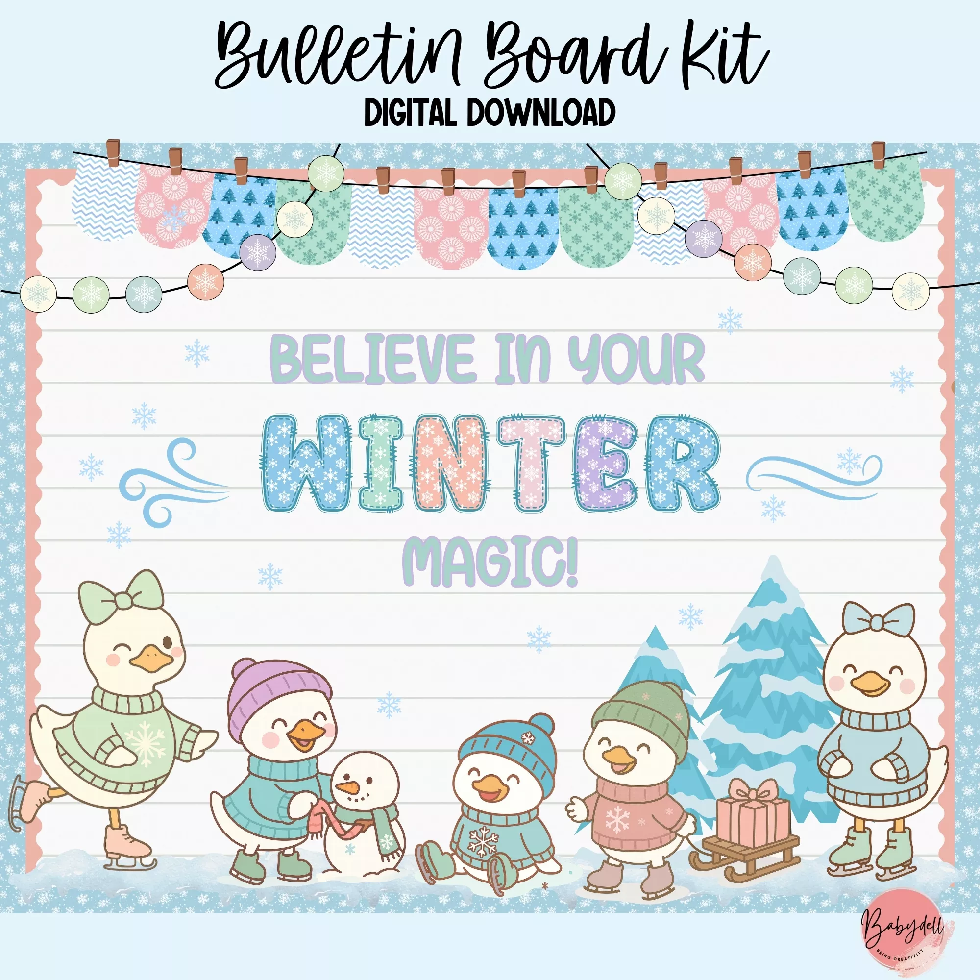 Cool to Be Kind Winter Bulletin Board | Classroom Decor Set